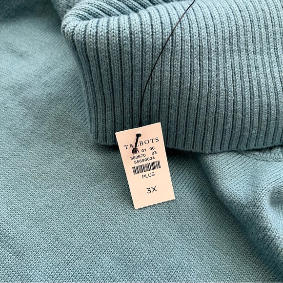NWT Talbots Cowl Neck Teal Turtleneck Sweater Dress 3X - Picture 4 of 6